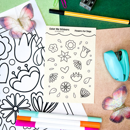Color Me Stickers - Flowers for Days