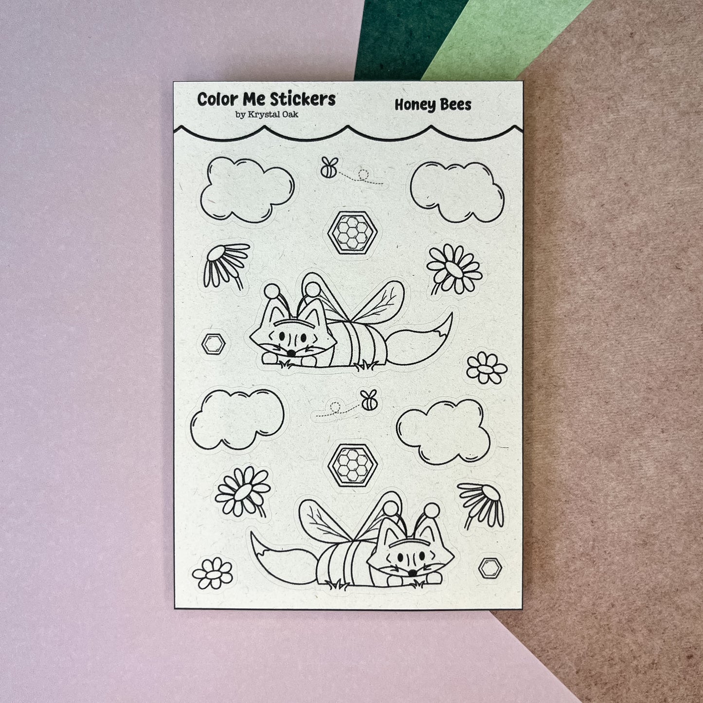 Color Me Stickers - Honey Bees