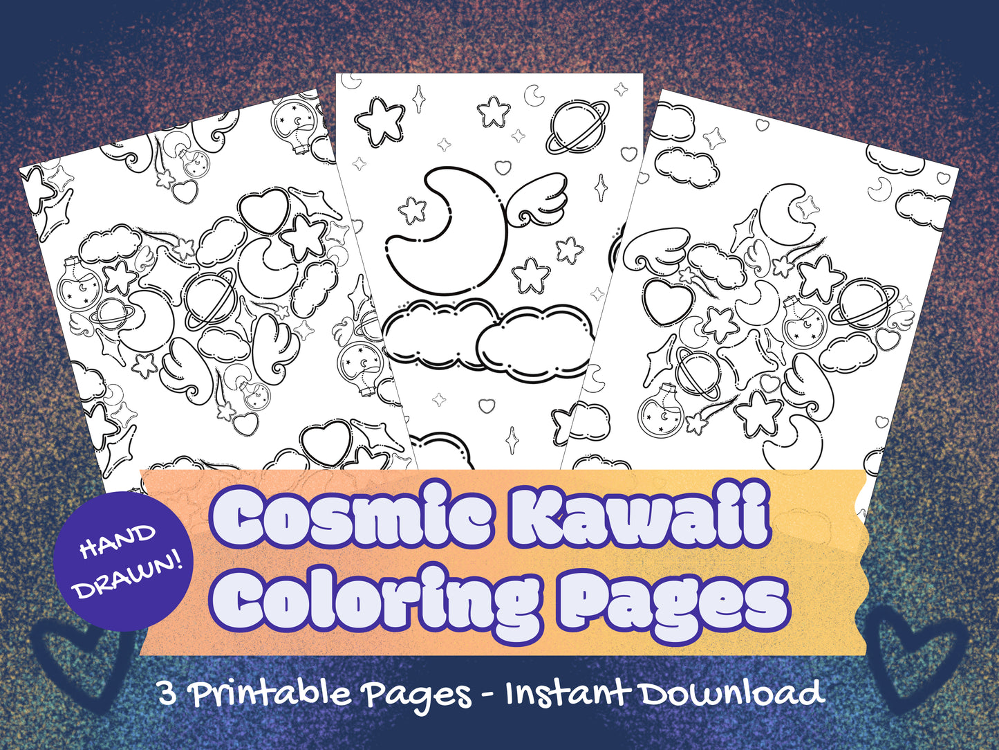 Cosmic Kawaii Coloring Pages