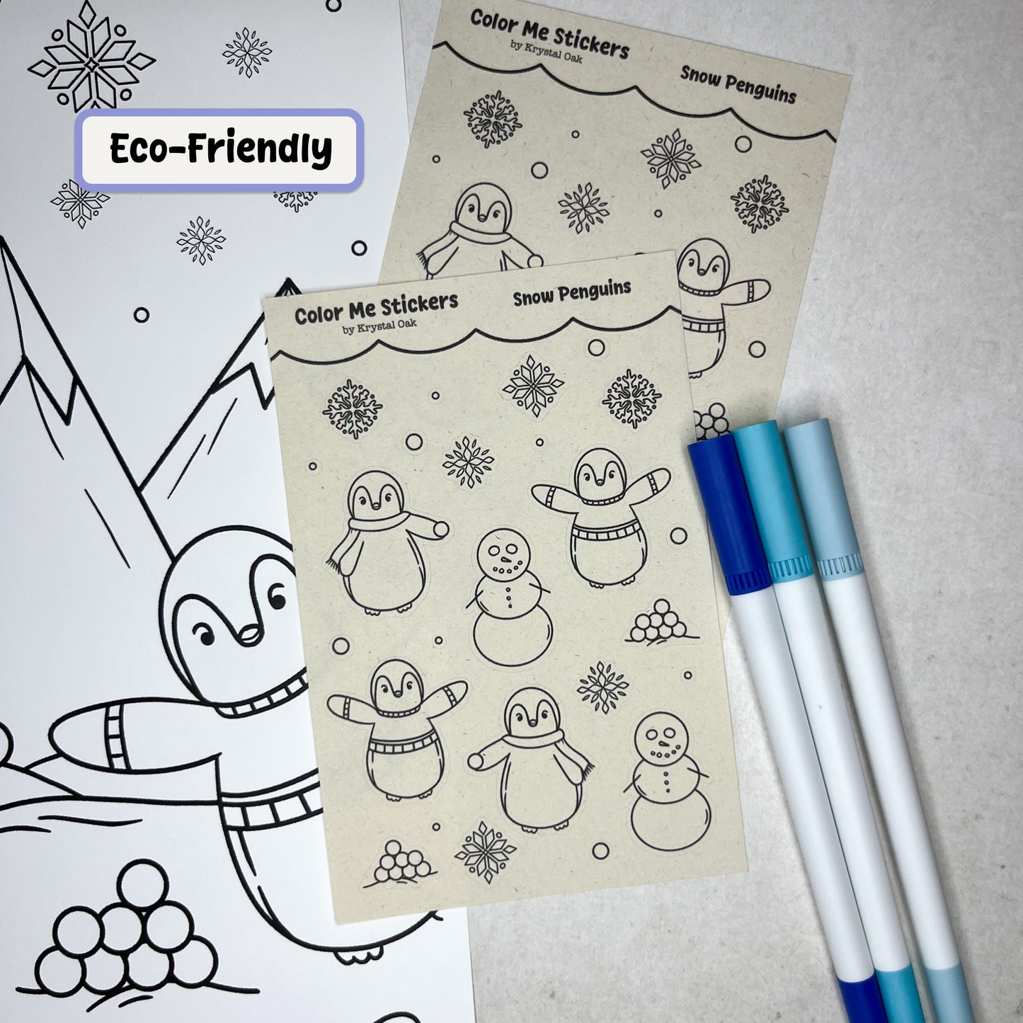 Color Me Stickers - Snow Penguins