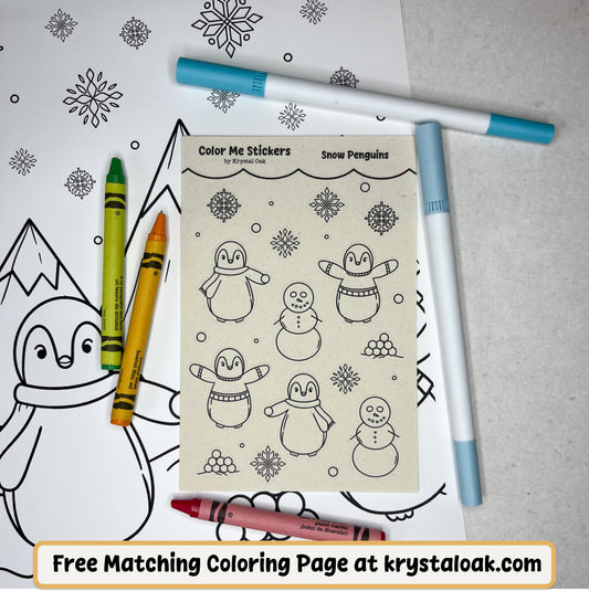 Color Me Stickers - Snow Penguins