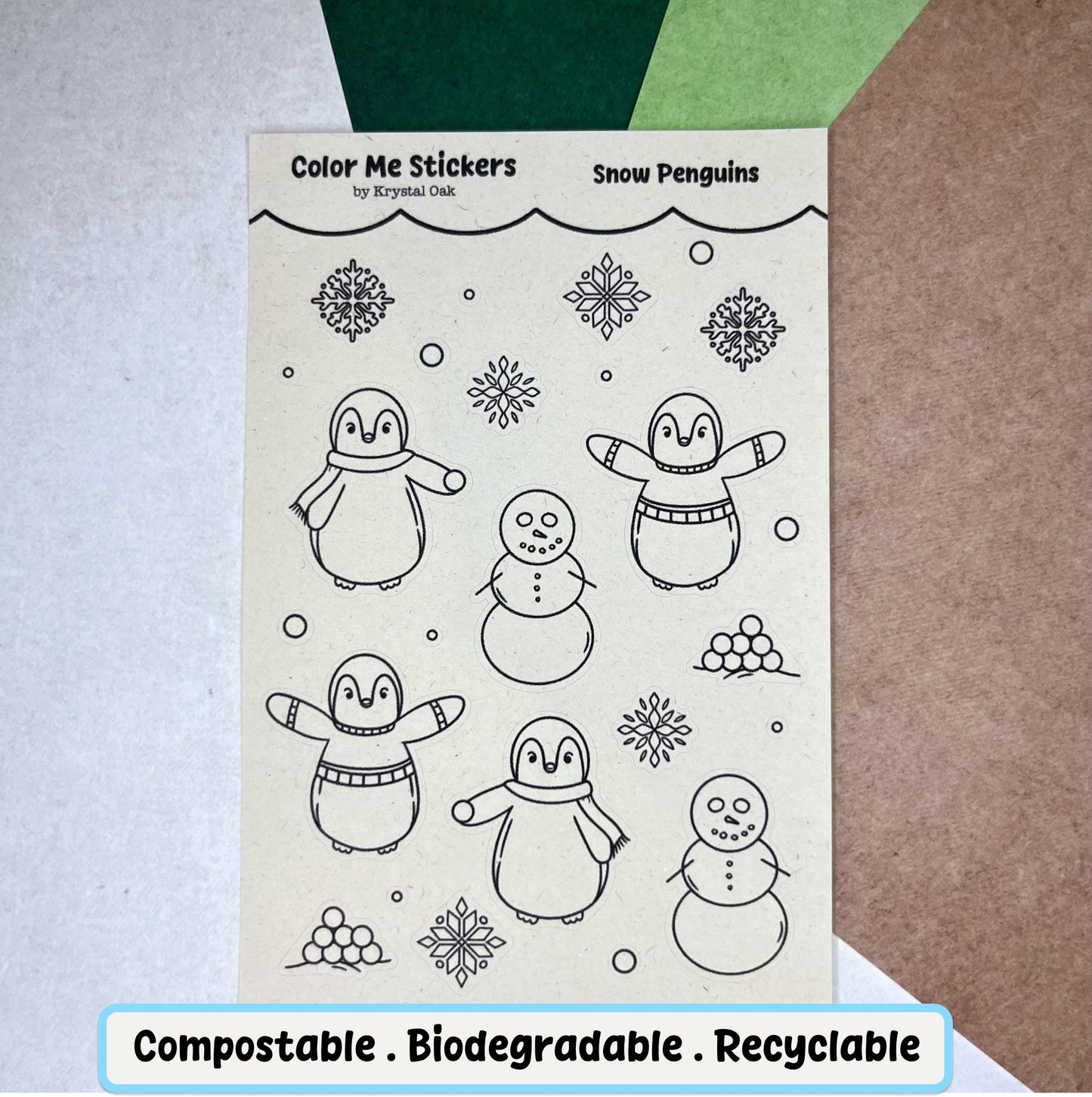 Color Me Stickers - Snow Penguins