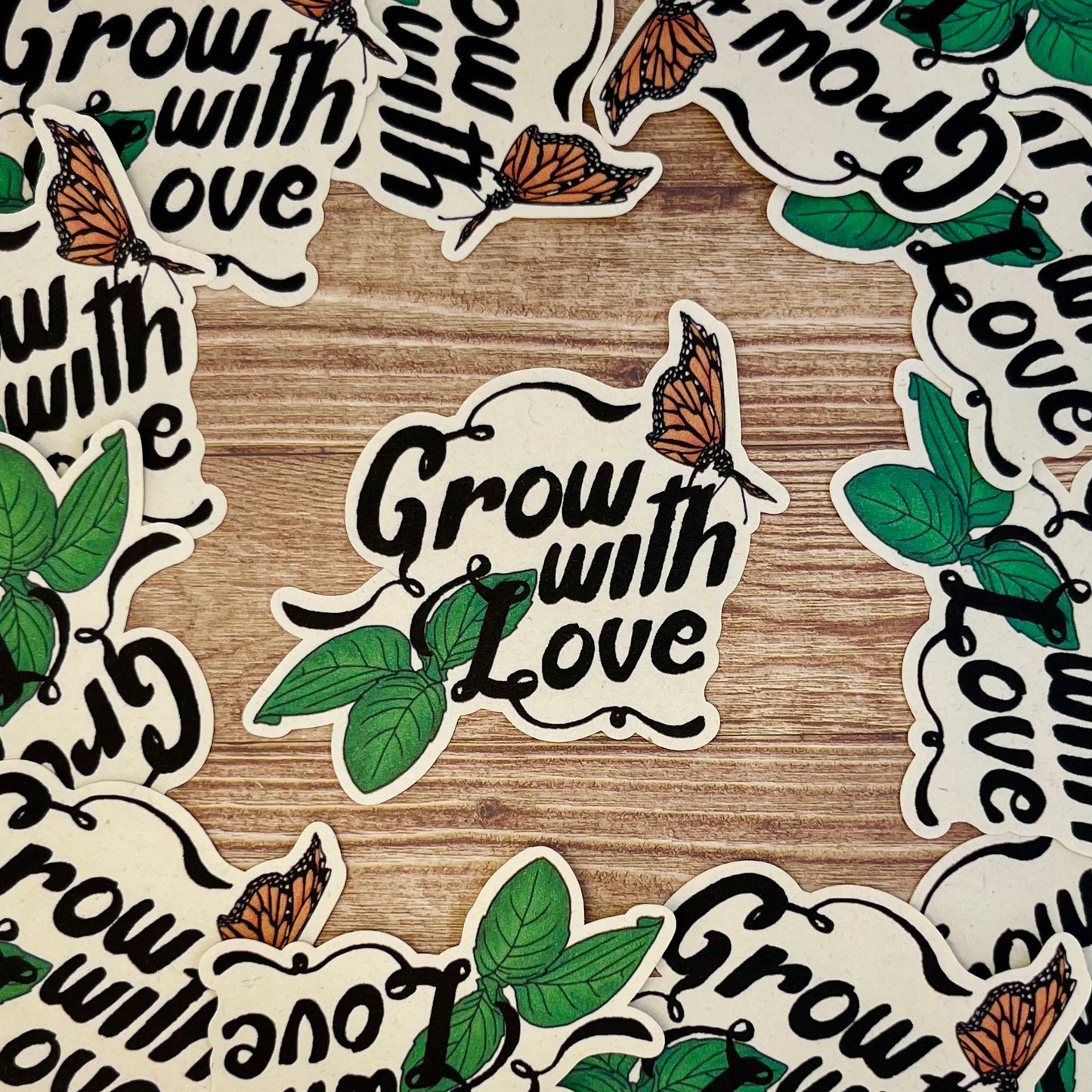 Grow with Love Sticker