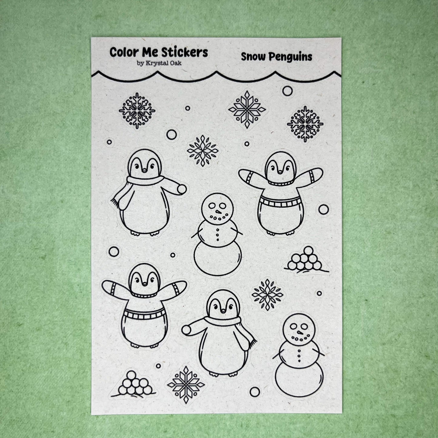 Color Me Stickers - Snow Penguins