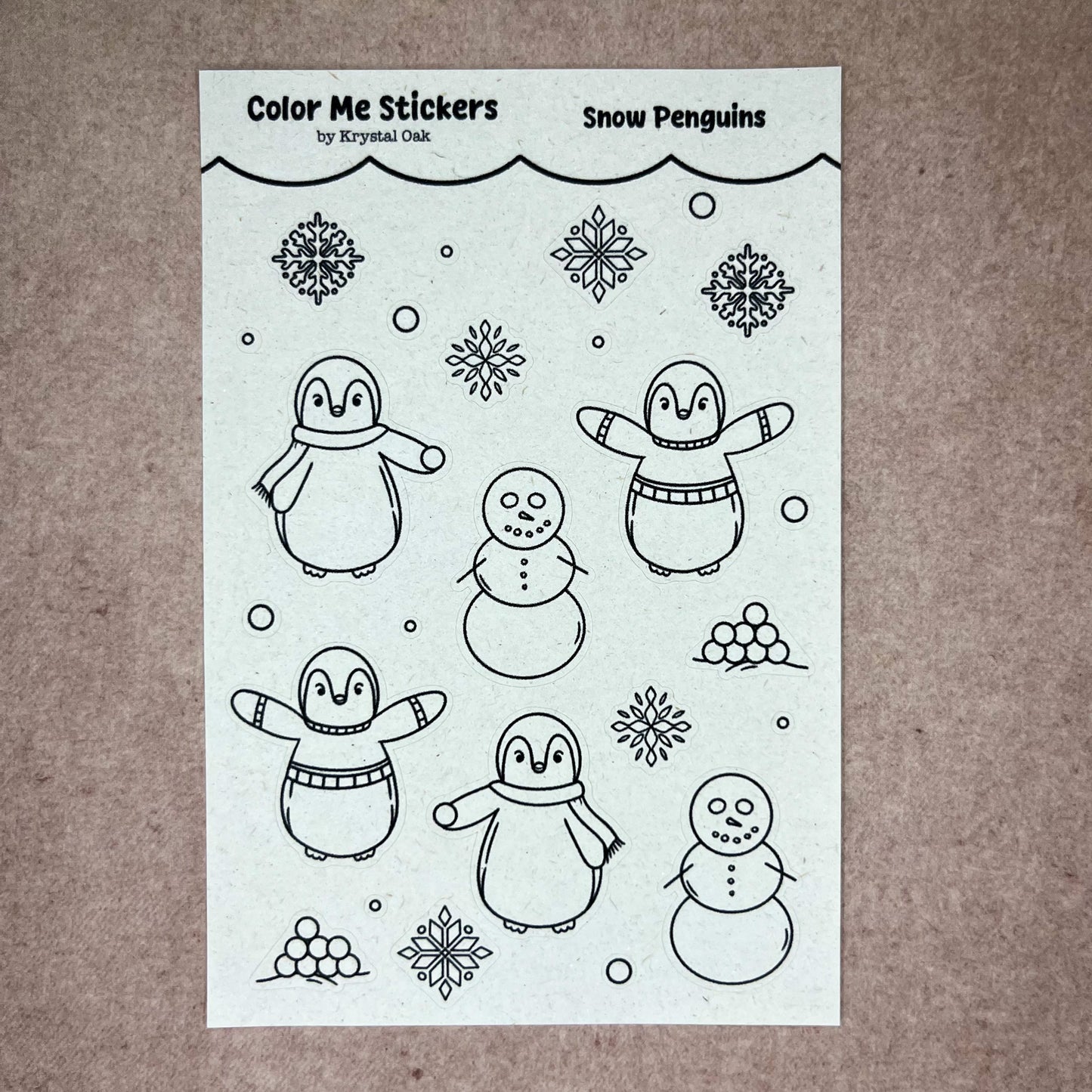Color Me Stickers - Snow Penguins