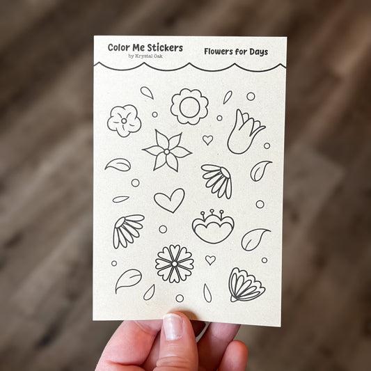 Color Me Stickers - Flowers for Days