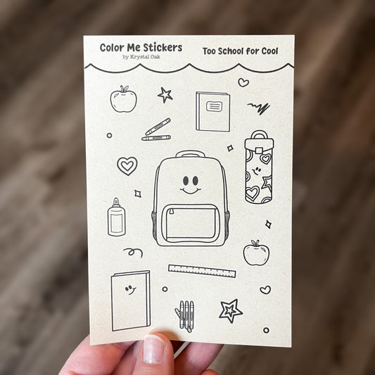 Color Me Stickers - Too School for Cool
