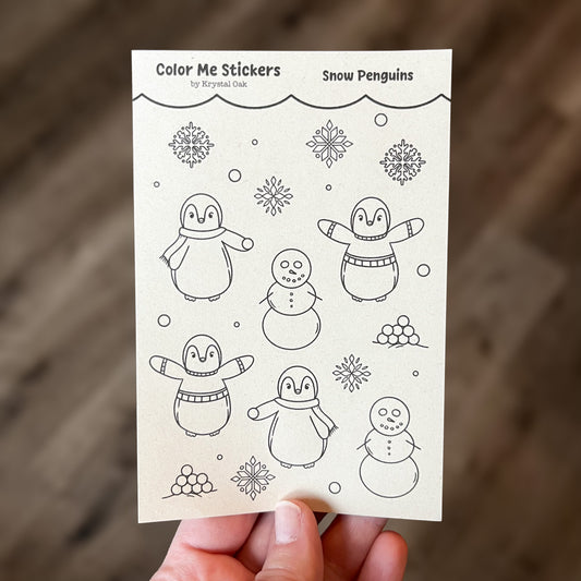 Color Me Stickers - Snow Penguins