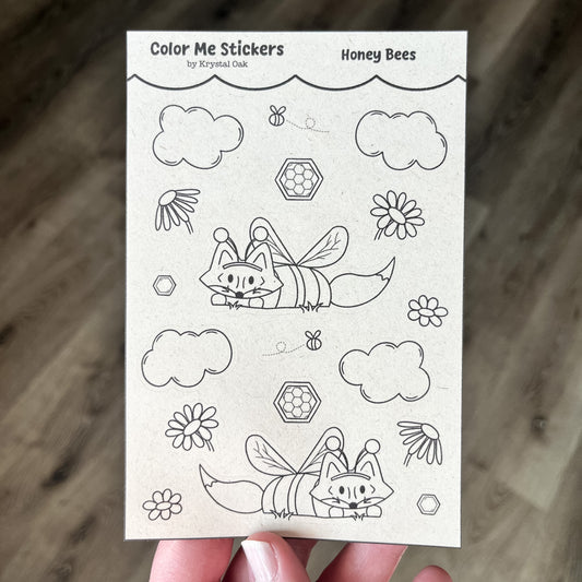 Color Me Stickers - Honey Bees