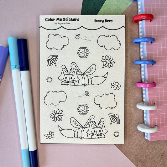 Color Me Stickers - Honey Bees