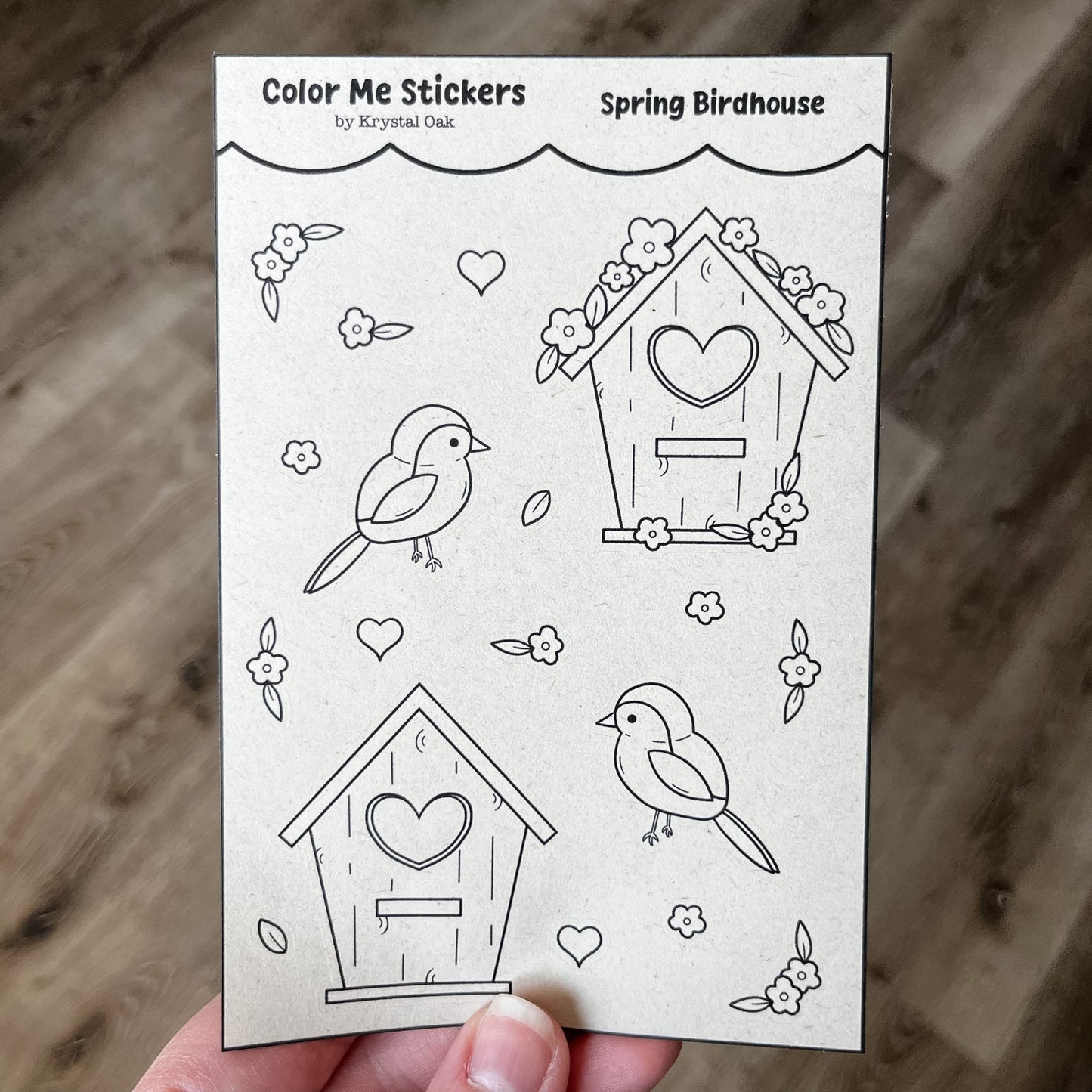 Color Me Stickers - Spring Birdhouse