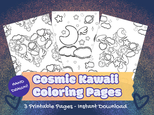 Cosmic Kawaii Coloring Pages