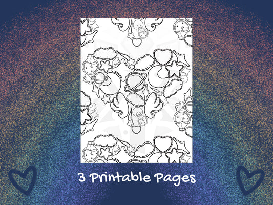 Cosmic Kawaii Coloring Pages