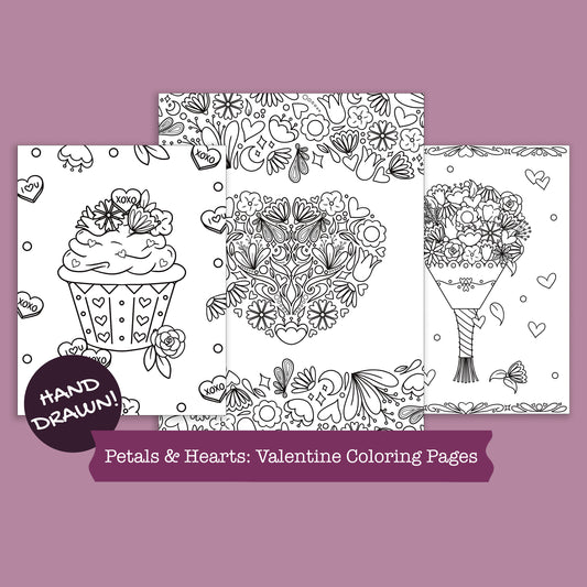 Coloring Pages - Petals & Hearts