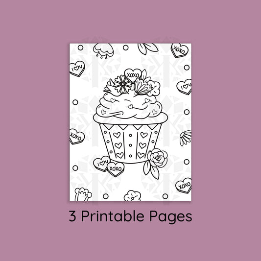 Coloring Pages - Petals & Hearts