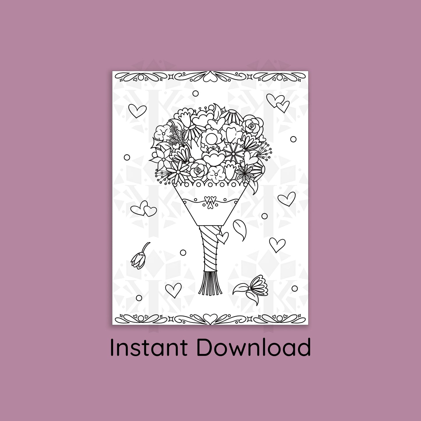 Coloring Pages - Petals & Hearts